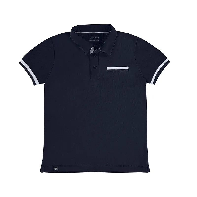 Nukutavake Short Sleeve Polo w/Contrast _Navy 6107-45