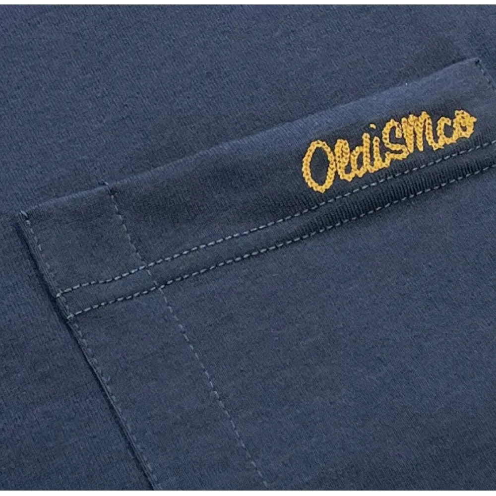 OLDISM OLD/SM OVERSIZE EMBROIDERY LABEL POCKET TEE-NAVY