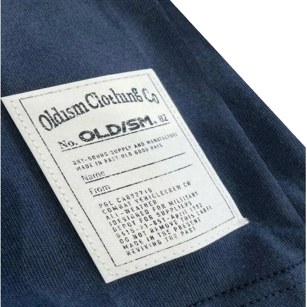 OLDISM OLD/SM OVERSIZE EMBROIDERY LABEL POCKET TEE-NAVY