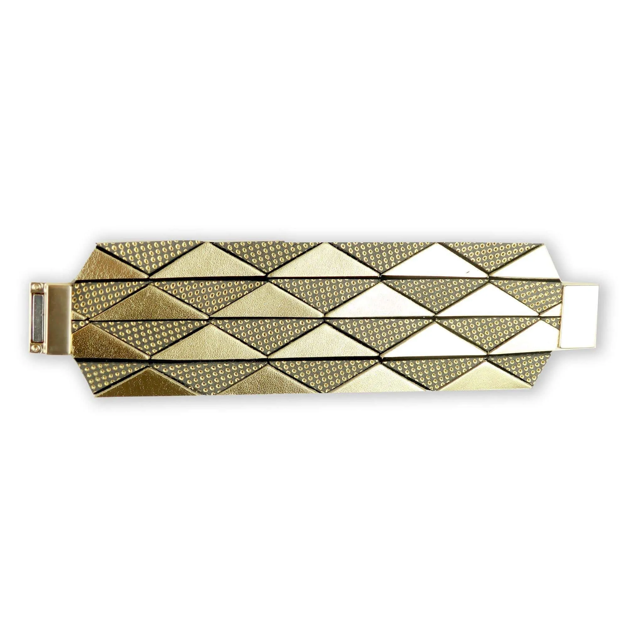 Origami gold geometric leather bracelet