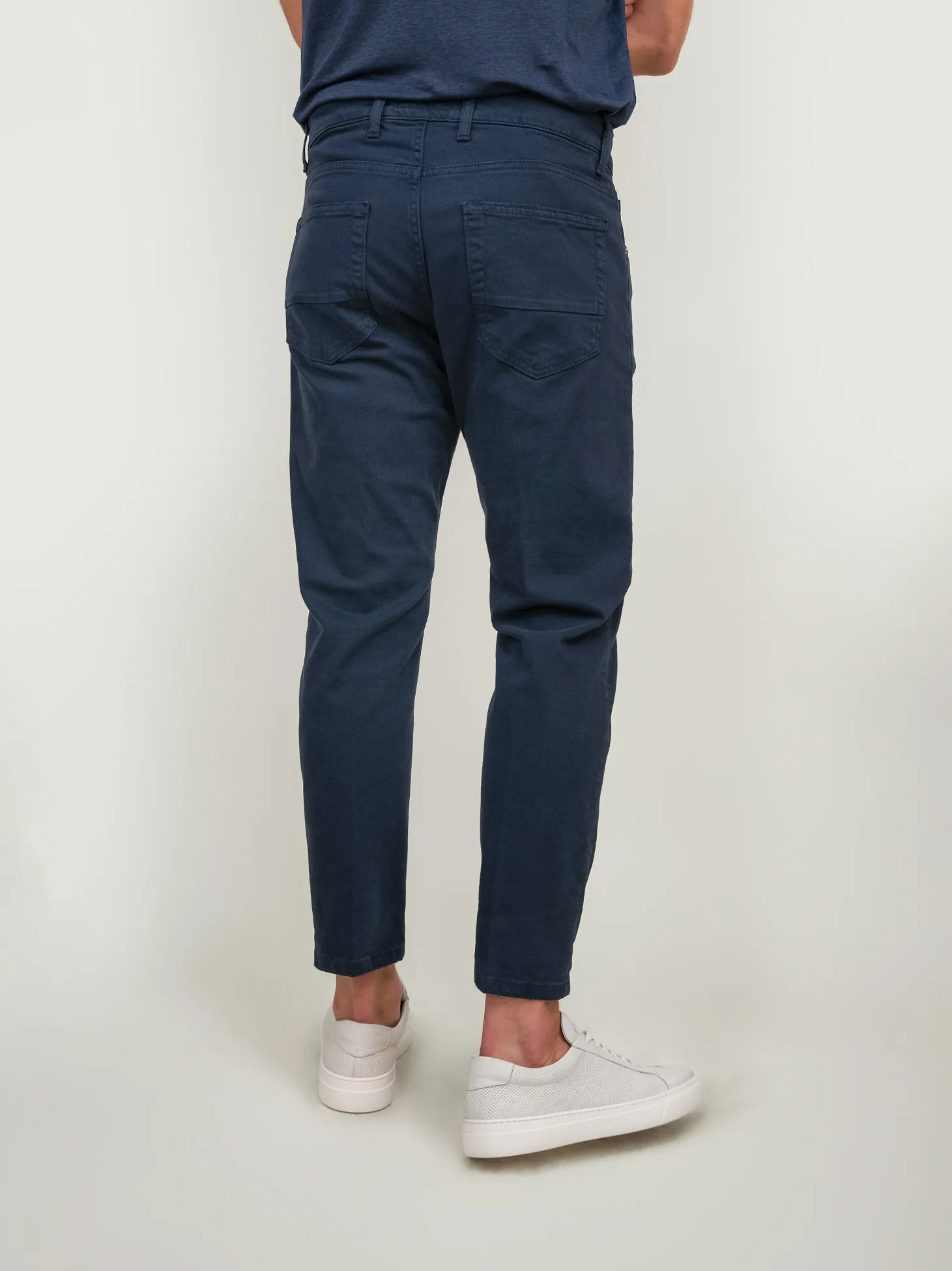 PANTALONE IN COTONE BLU NAVY