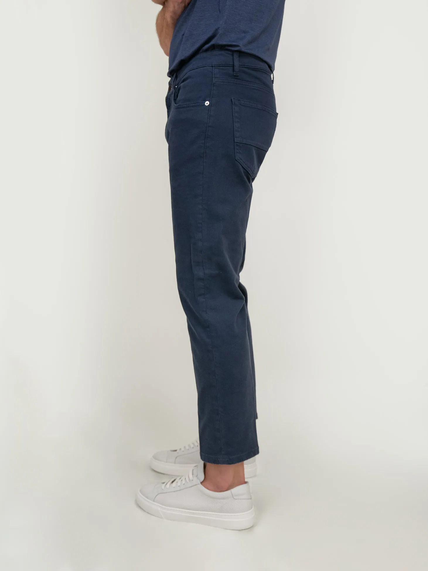 PANTALONE IN COTONE BLU NAVY