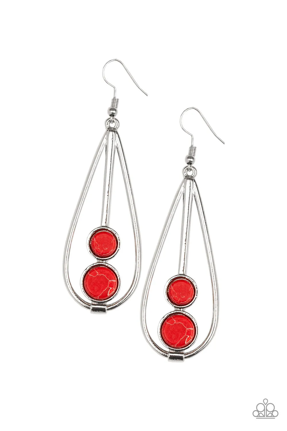 Paparazzi Natural Nova - Red Earrings