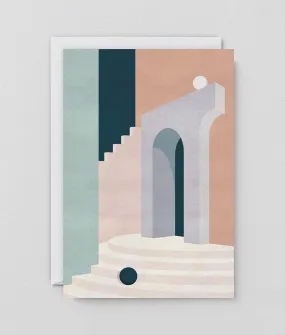  Pastel Doorway & Stairs  Card