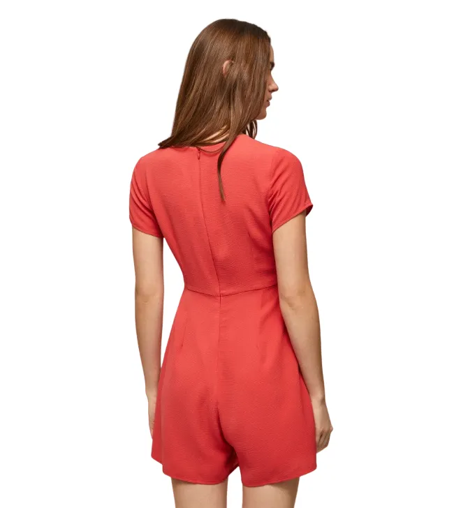 Pepe Jeans Women's casual short jumpsuit in crepe fabric Pernella PL230442 217 red 