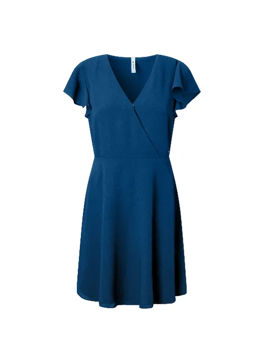 Pepe Jeans Women's dress with crossed neckline Patrizia PL953269 588 ocean blue 