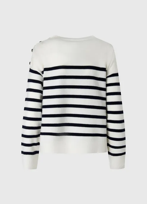 Pepe Jeans Women's striped printed sweater PL701904 804 ivory