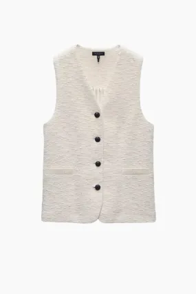 Rag & Bone Charlotte Italian Tweed Vest - Ivory