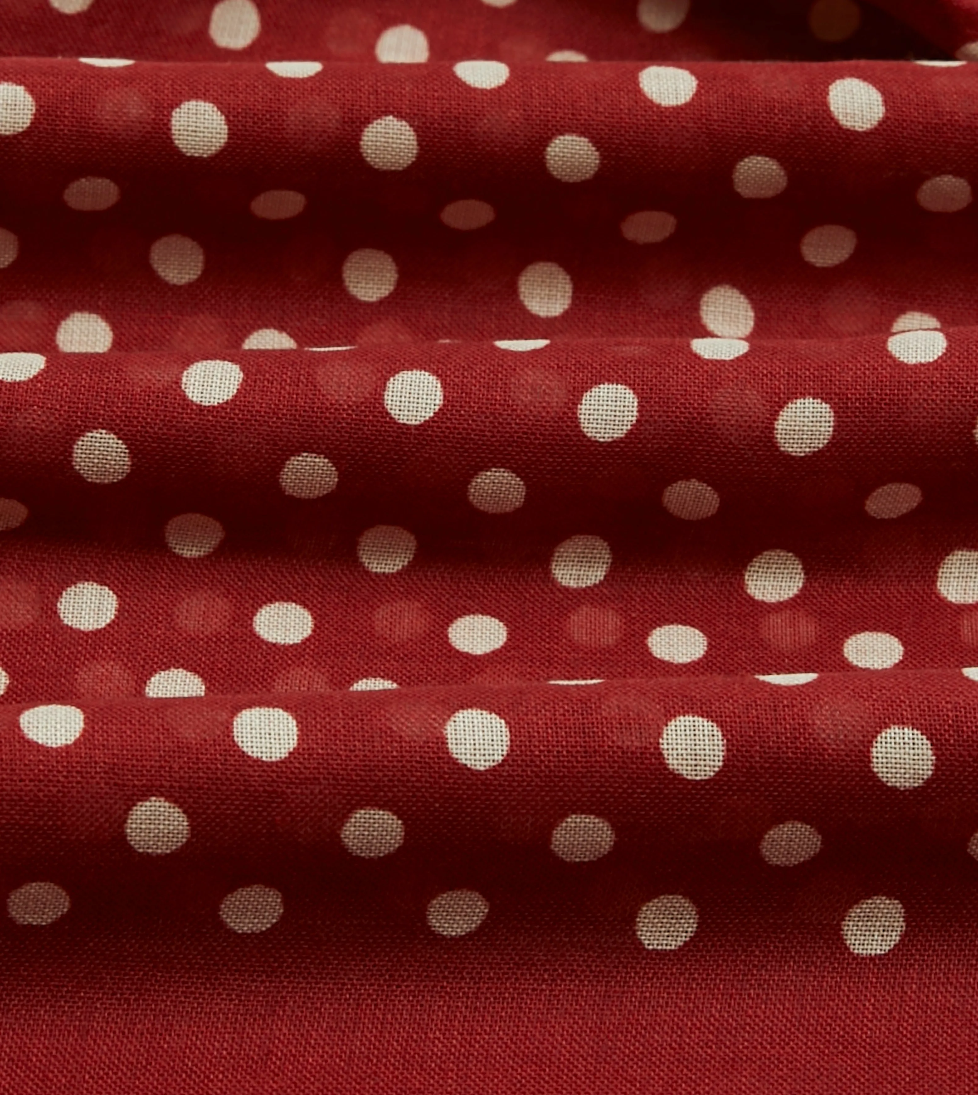 Red Hand-Drawn Polka Dot Wool Scarf