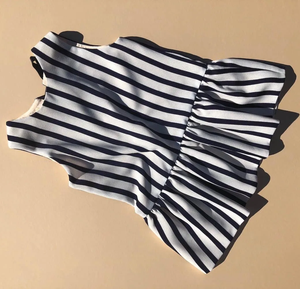 Satin Stripe Peggy Dress