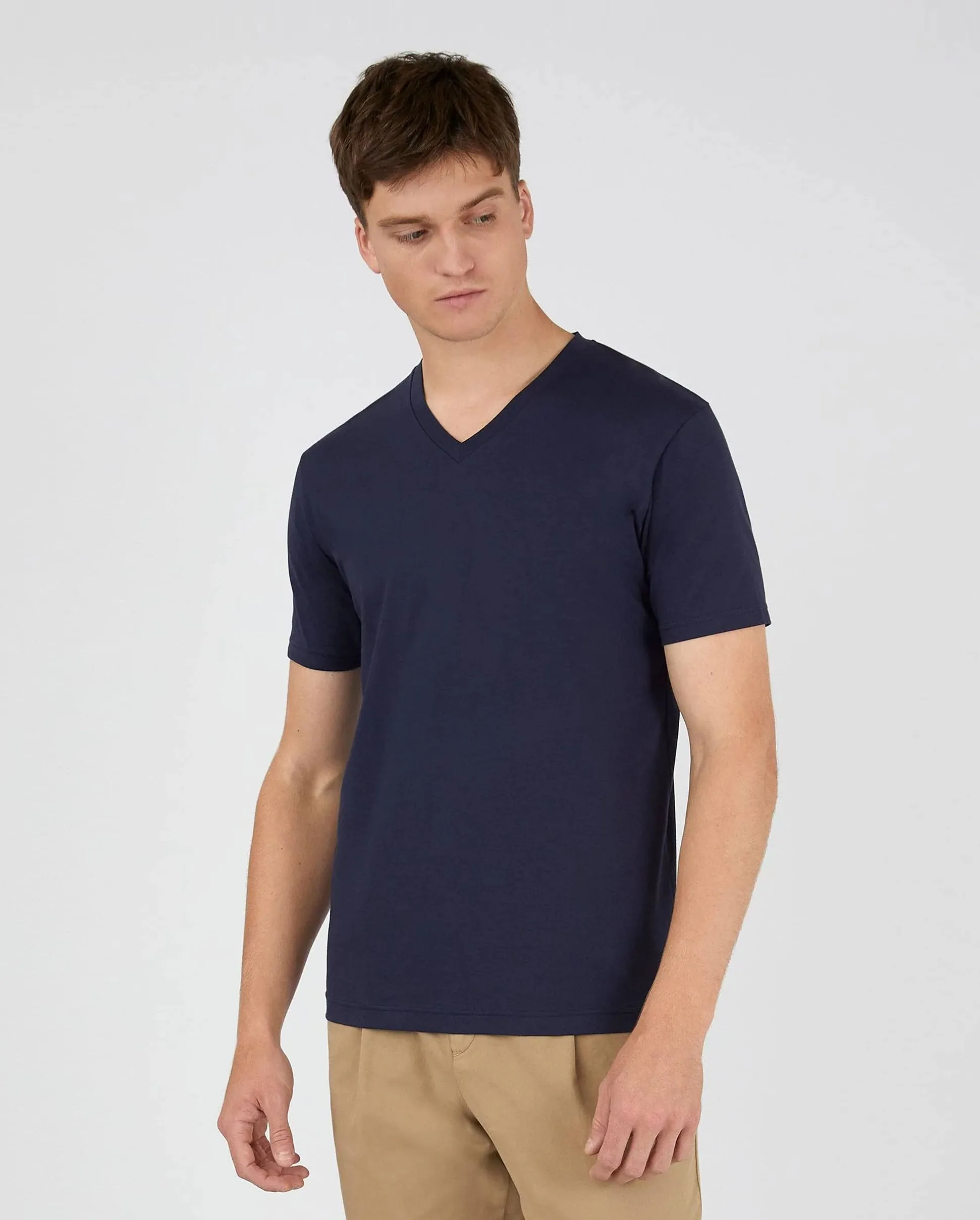 S/S V-NECK / NAVY