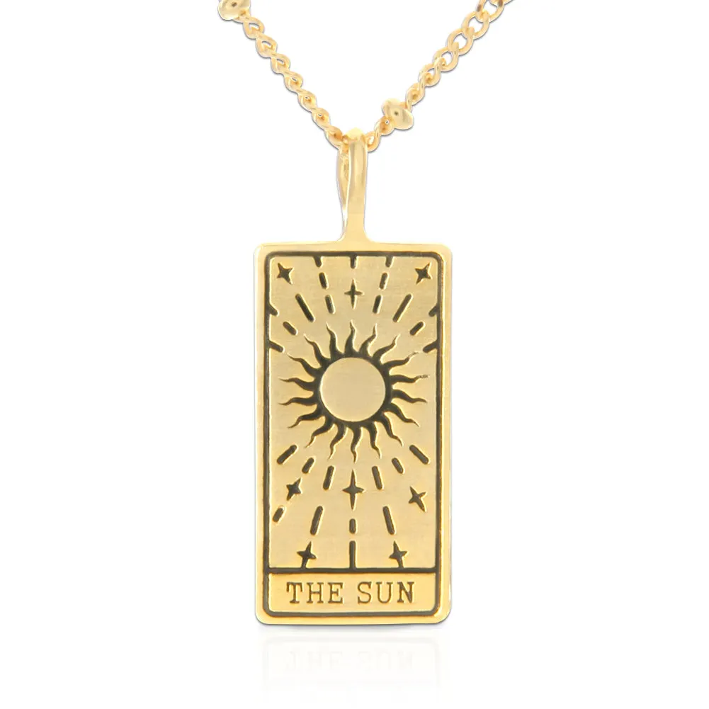 Tarot Card Necklace Sun, 21"