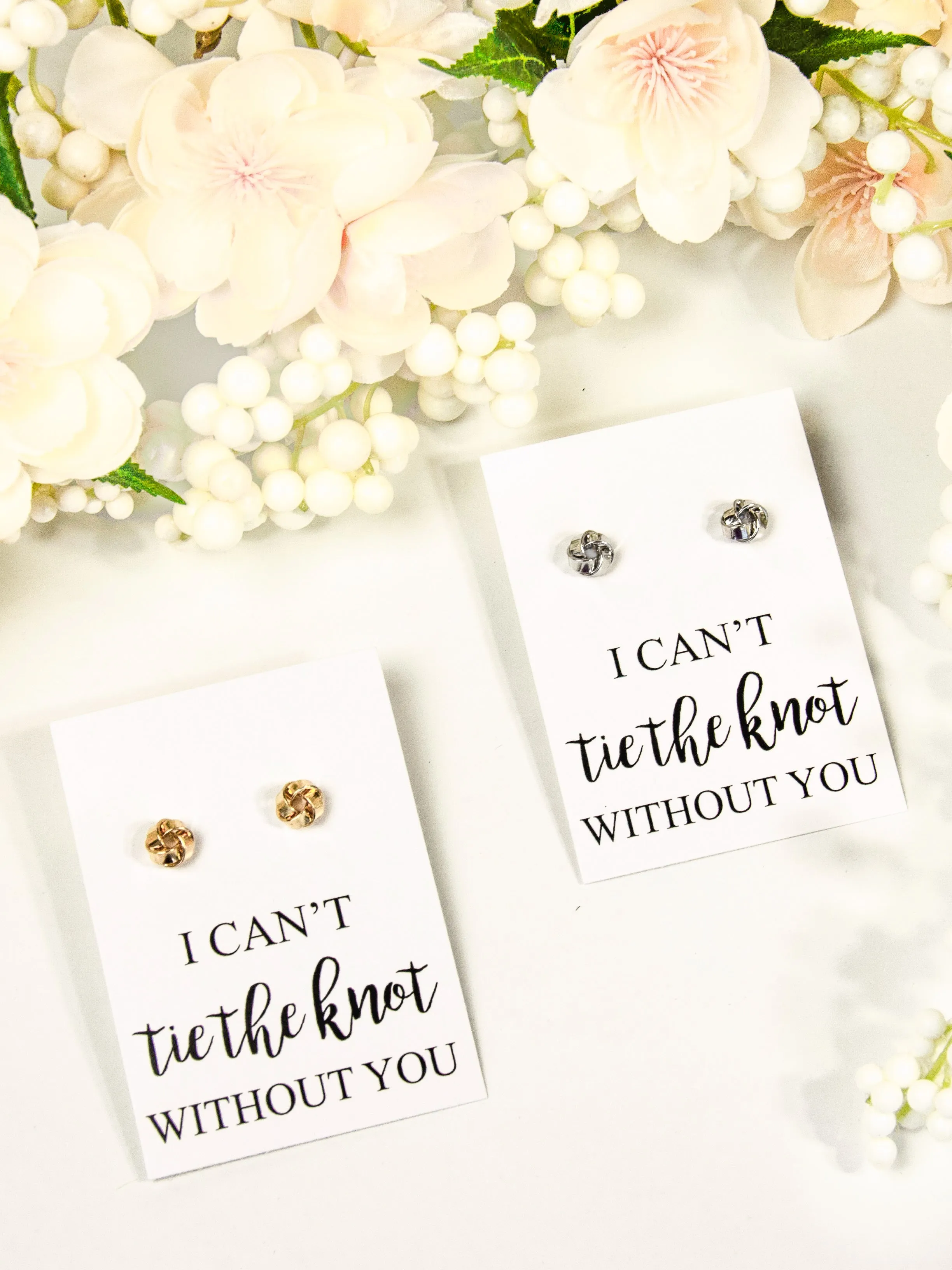 Tie The Knot Bridesmaid Proposal Earrings