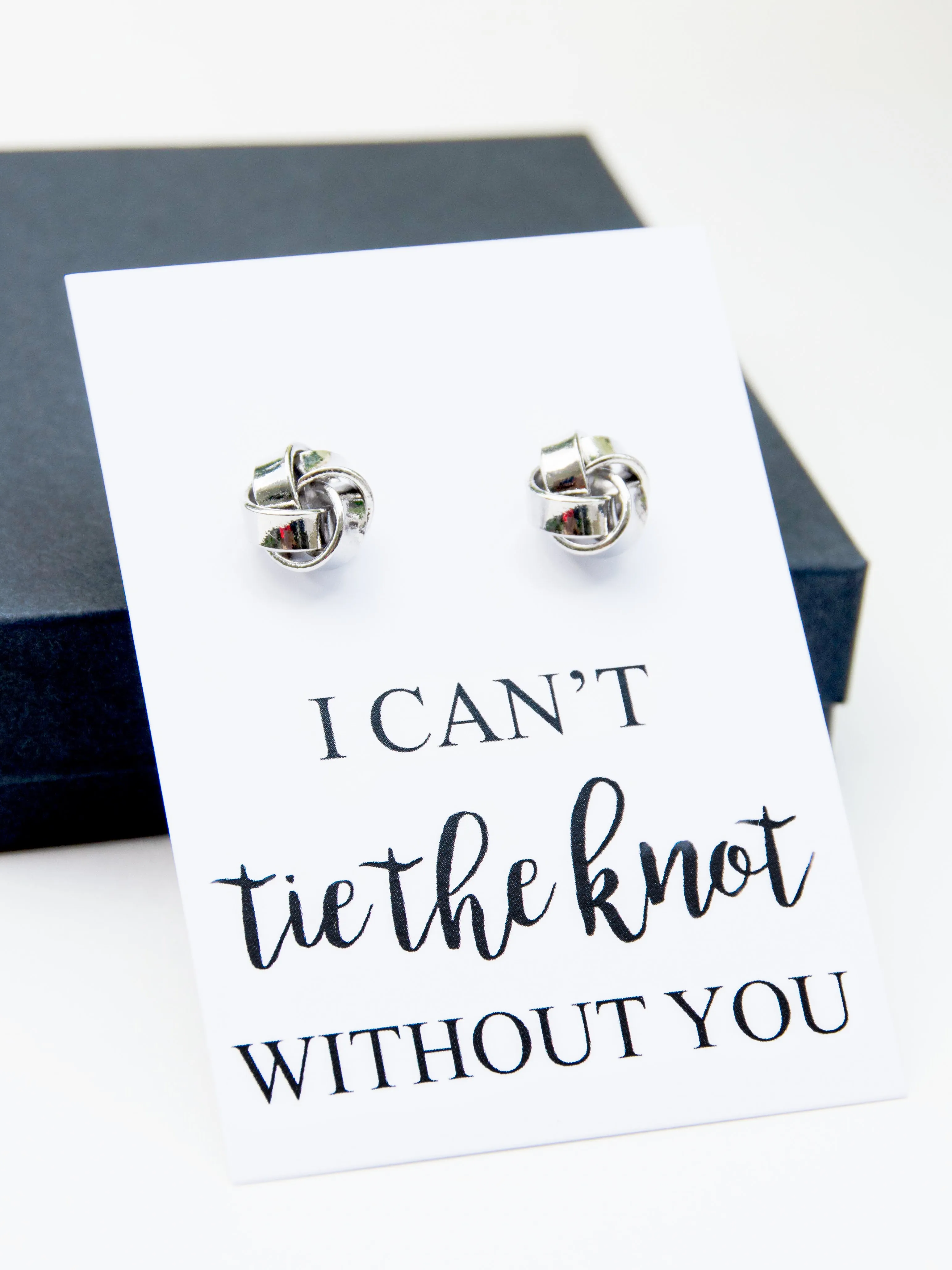 Tie The Knot Bridesmaid Proposal Earrings