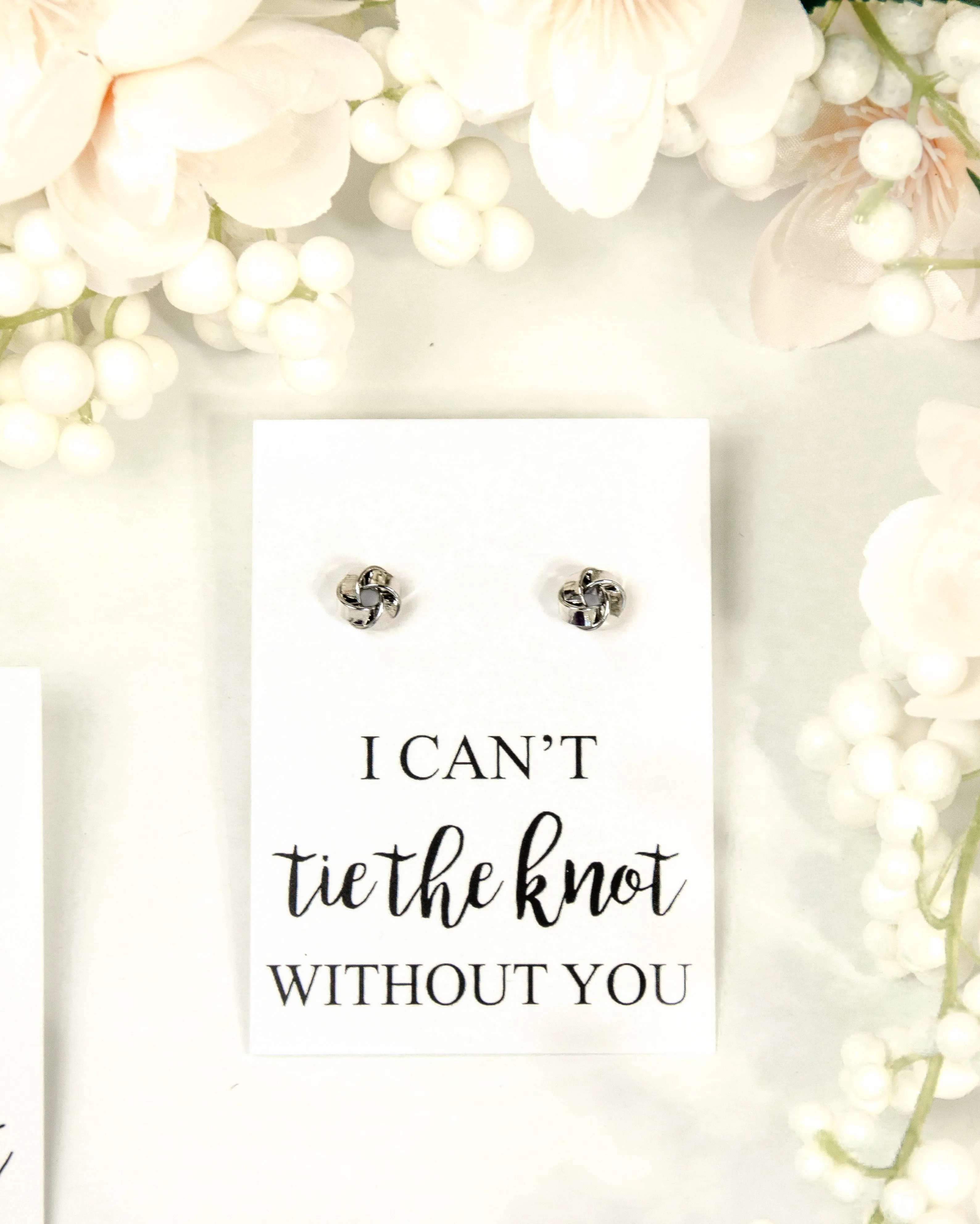 Tie The Knot Bridesmaid Proposal Earrings