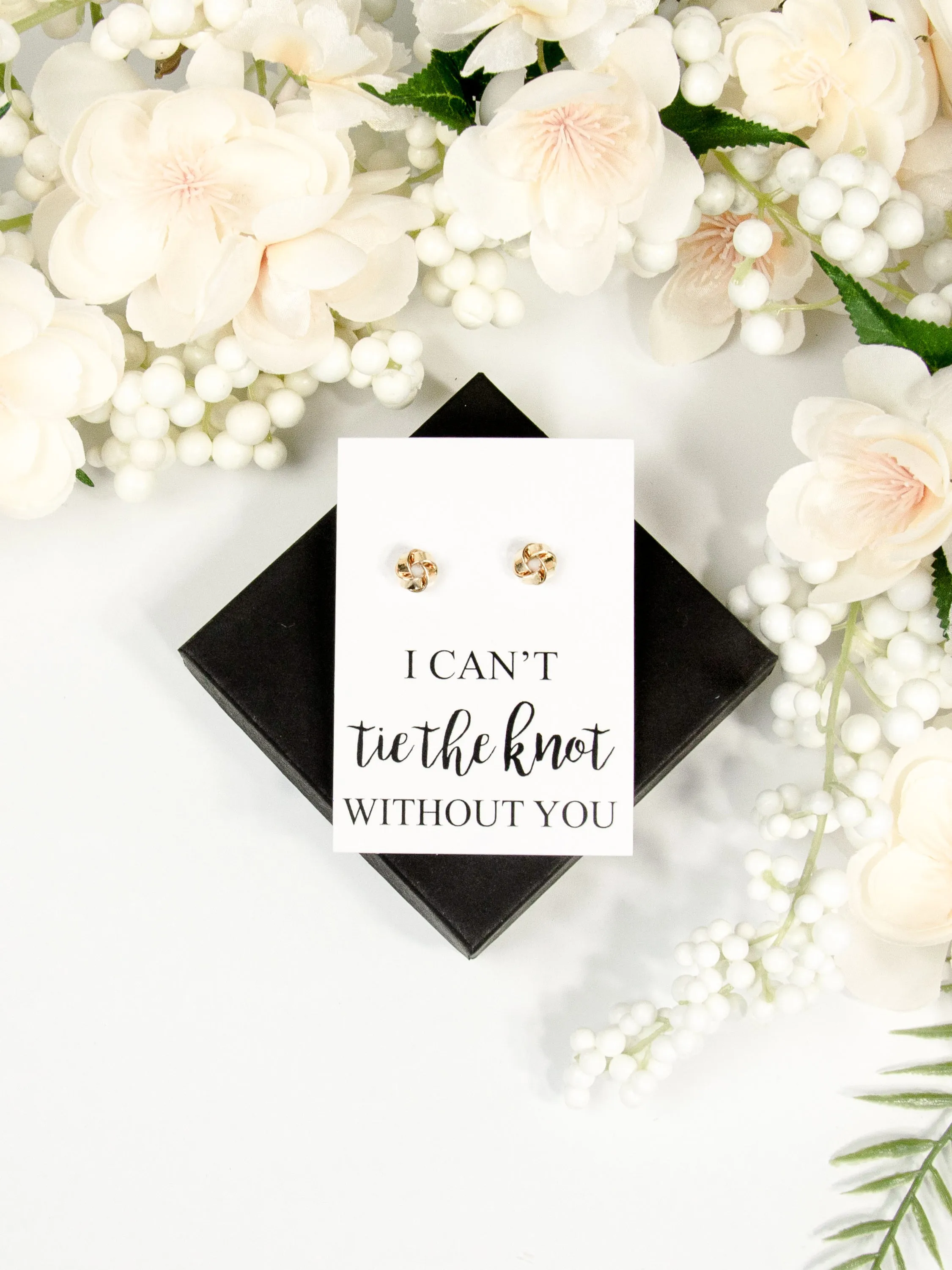 Tie The Knot Bridesmaid Proposal Earrings