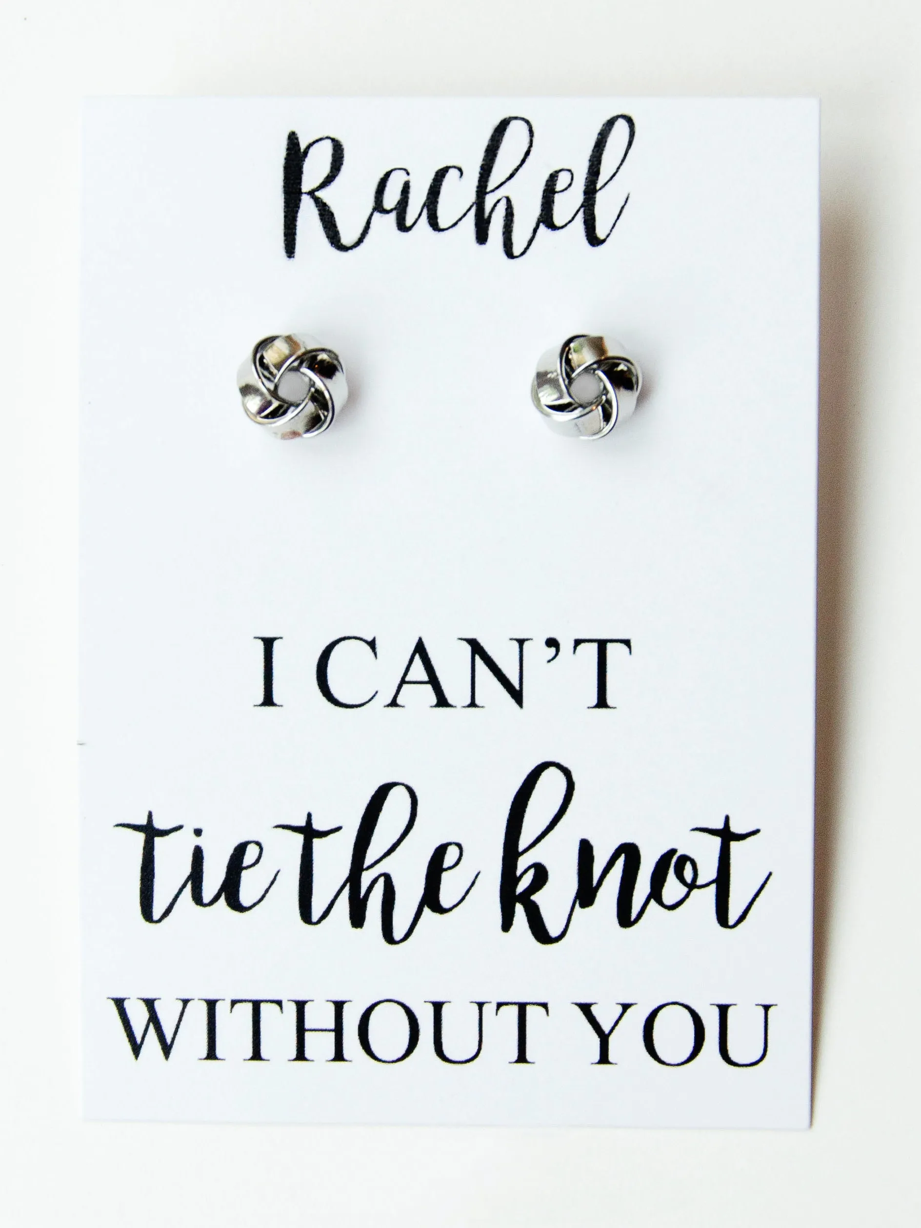 Tie The Knot Bridesmaid Proposal Earrings