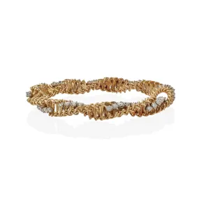 Tiffany & Co. France 18K Gold and Diamond Ropetwist Bracelet