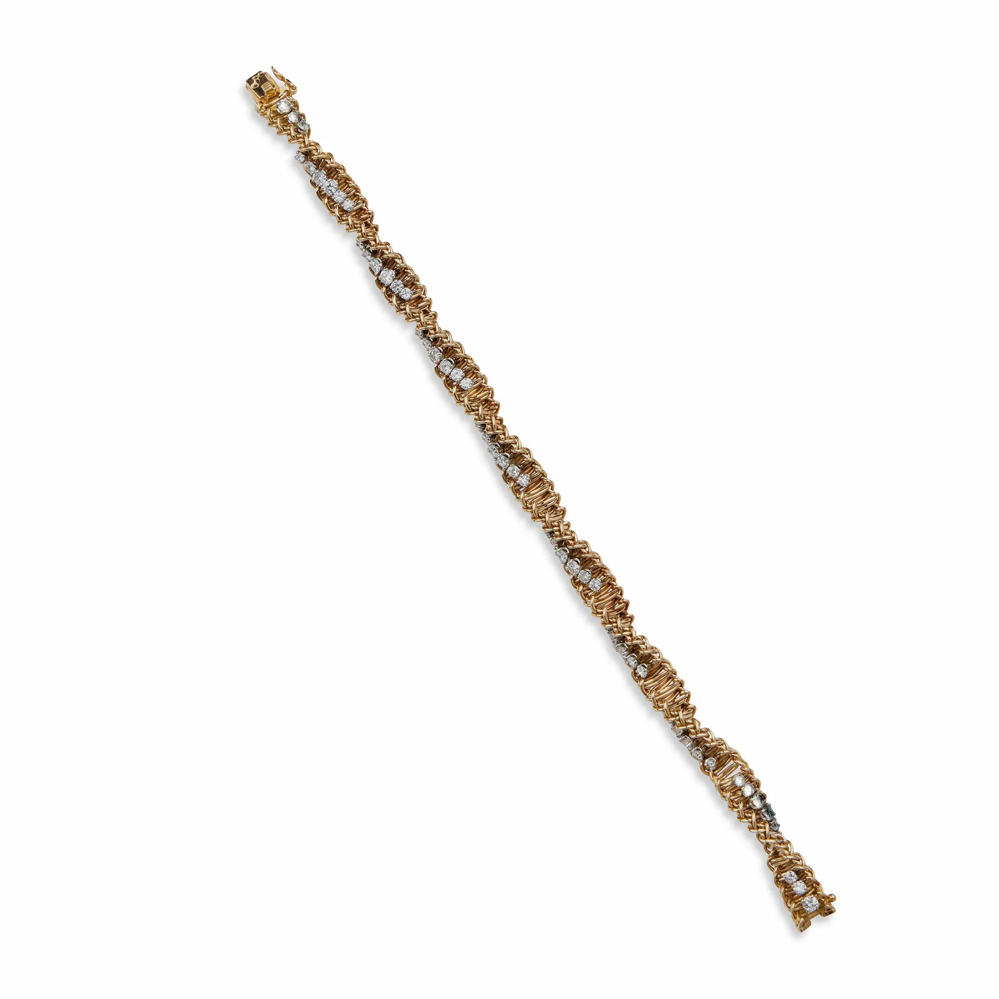 Tiffany & Co. France 18K Gold and Diamond Ropetwist Bracelet