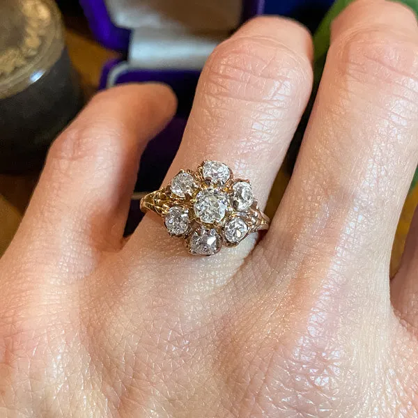 Victorian Diamond Cluster Ring